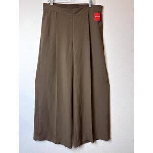 NWT Spanx Carefree Crepe Pleated Trouser Chic Brown 1X